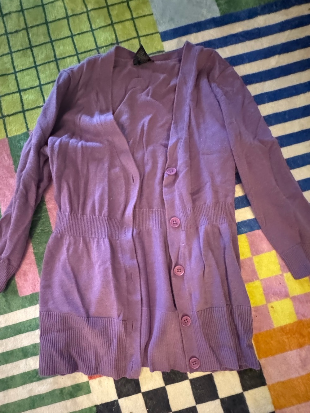 Ann Taylor Lavender Button-Front Women's Cardigan